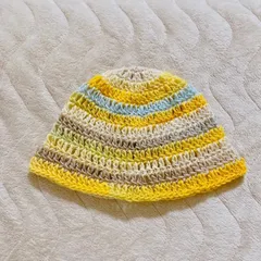 5　クロシェハット　クラッシャーハット　バケットハット　手編み　男女兼用　レア
