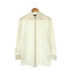 ヒューゴボス HUGO BOSS ワイドカラーストライプロングスリーブシャツ ワイシャツ 41/16 ホワイト /DF ■OS