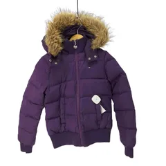 トミー TOMMY girl 刺繍ロゴ フードファー ダウンジャケット レディース  M