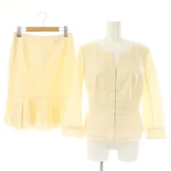 エポカ EPOCA スカートスーツ セットアップ ノーカラージャケット フリル切替 ITL40 アイボリー /ES ■OS