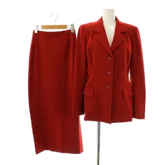ユキトリイ YUKI TORII セットアップ ジャケット×スカート テーラード タイト ロング 9 レッド /HK ■OS