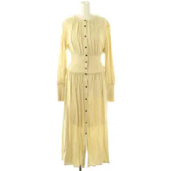 レイビームス Ray Beams ウエスト リブ ギャザー ワンピース ロング 長袖 ベージュ /HK ■OS