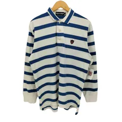 ポロゴルフラルフローレン POLO GOLF RALPH LAUREN 90s 刺繍 クレスト ロゴ 刺繍 ボーダー ラガーシャツ メンズ import：XL 