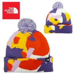 ノースフェイス帽子 ニット帽 THE NORTH FACE 【クリックポスト発送】 KIDS SKI TUKE BEANIE キッズ スキー チューク ビーニー CAVEBLUECLGSHPP ケーブブルーマルチ メンズ レディース ポンポン ジャガード