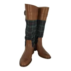 ダイアナ DIANA 切替 チェック柄 レザー ブーツ レディース JPN：23.5 