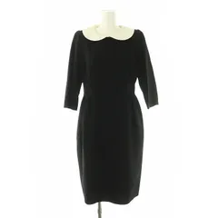 フォクシー ブティック FOXEY BOUTIQUE 23939 ウール付け襟付きワンピース 40 黒 白 /MI ■OS