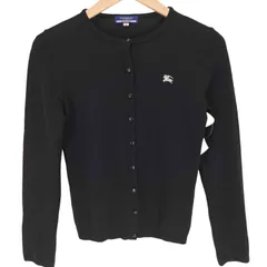 バーバリーブルーレーベル BURBERRY BLUE LABEL エクストリアン ナイト ホースロゴ 刺繍 ノバチェック ウール カーディガン レディース EUR：38 