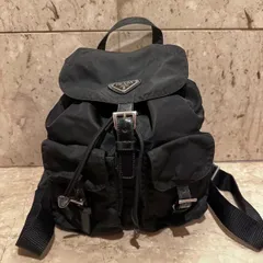超美品　PRADA プラダ三角ロゴプレート　ポコノ ナイロン 　リュックサック黒
