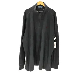 ポロバイラルフローレン Polo by RALPH LAUREN 90S USA製 ポニー刺繍 リブ編み ハーフジップ コットン ニット セーター ビックサイズ メンズ  2XL