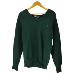 ポロバイラルフローレン Polo by RALPH LAUREN 90S ポニー刺繍 LAMBSWOOL 100％ ラムウール Vネック ニット セーター メンズ  XL