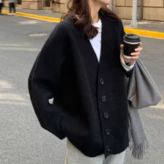 ☆ ブラック ☆ ニットトップス 厚手 ニット カーディガン レディース ニットカーディガン 厚手 セーター カーデガン トップス 秋 冬 長袖 カジュアル きれいめ 秋冬 前開き オーバーサイズ 大人 可愛い オフィス 通勤 レディースファッション