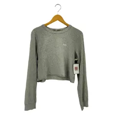 キス KITH ワンポイントロゴ刺繍 クルーネック クロップド 長袖Tシャツ カットソー レディース  L