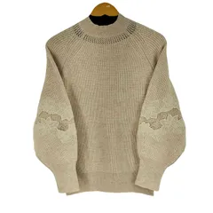 ナノユニバース NANO universe スリーブ刺繍ニット レディース FREE 