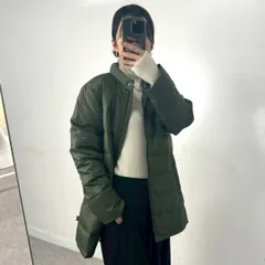 新品 Crocodile 中綿ロングジャケット M Lサイズ カーキ 緑 軽量 防寒 ノーカラー風 ダウン混 体型カバー 通勤 カジュアル レディース アウター 冬服 お出かけコーデ 通勤 買い物 プレゼント 贈り物 クロコダイル ブランド服 アウトドア ワニ