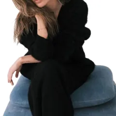 ☆ ブラック ☆ ニットカーディガン 毛足長い 暖かい ニット カーディガン レディース ニットカーディガン シャギーニット カーデガン トップス ゆったり 羽織り 毛足長い 暖かい 秋 冬 秋冬 ボタン vネック シャギーカーディガン 大人 可愛い