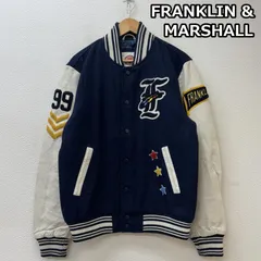 美品 フランクリンマーシャル スタジャン S 紺×茶 フランクリン マーシャル スタジャン スタジアムジャンパー ブルゾン