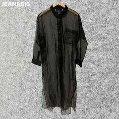 JEANASIS シースルーブラック長袖シャツワンピース Fサイズ