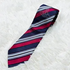 美品 ヴィヴィアンウエストウッド ネクタイ ストライプ オーブ ボルドー