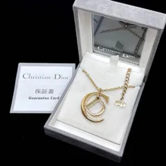 美品★Christian Dior クリスチャン ディオール  ネックレス ゴールド ロング CDロゴ スウィング