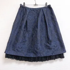 スーパービューティー Super Beauty スカート 膝丈 花柄 紺 40サイズ 973122