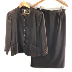 レリアン leilian セットアップ ジャケット スカート スリット ボタン チャーム付き 日本製 こげ茶 11サイズ 976490