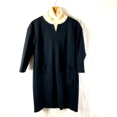 レリアン leilian ワンピース タートル付き 裏地付き 長袖 日本製 グレー 9サイズ 978095