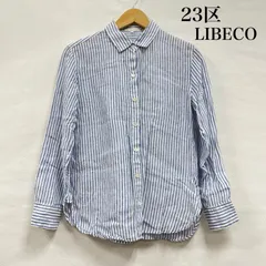 ニジュウサンク LIBECO リベコ ストライプ ブラウス シャツ 麻 リネン 100％ レディース 38 ISItems【USED】【古着】【中古】50143260