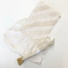 ［5856］帯締め 帯揚げ セット 斜め花縞 金彩 絞り 逸品 正絹 着物 帯絞め