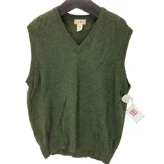 エルエルビーン L.L.Bean 90S スコットランド製 LAMBS WOOL ラムウール メランジ Vネック ニット ベスト メンズ import：L 