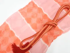 【一輝堂】和装小物 帯締め帯揚げセット 丸組 撚房 絞り 美品 帯締 帯揚げ 25w10-13155