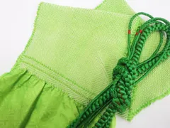 【一輝堂】和装小物 帯締め帯揚げセット 振袖用 丸組 総絞り 美品 帯締 帯揚げ 25w10-13163