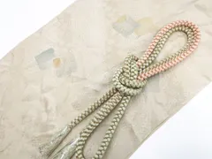 【一輝堂】和装小物 帯締め帯揚げセット 丸組 金糸 美品 25w10-13205