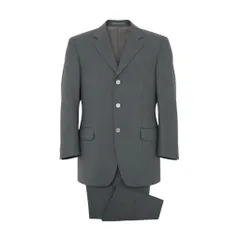 28k6 VERSACE COLLECTION ヴェルサーチ コレクション セットアップ スーツ ビジネス フォーマル 裏地総柄 ストライプ 48 グレー ウール メンズo07t