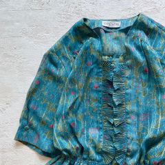 VIVIENNE TAM】大花柄 ノースリーブワンピース ネイビー ac - メルカリ