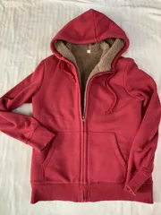 W8)ユニクロ UNIQLO ボアスウェットフルジップパーカー ピンク　M