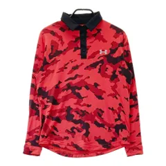 サイズ：MD/M UNDER ARMOUR アンダーアーマー 1358625 長袖ポロシャツ カモフラ柄 レッド系 [240101553043] ゴルフウェア メンズ ストスト
