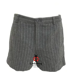 ユニクロ UNIQLO レディース ウールブレンドショートパンツ グレー ストライプ S  美品 　冬