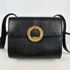 CELINE セリーヌ ミニ ショルダーバッグ ポシェット サークル金具 フラップ 斜め掛け リザード レザー ダークネイビー 濃紺色 ゴールド金具 ヴィンテージ レディース