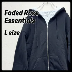 Faded Rose Essentials トップス ジップアップパーカー ブラック Lサイズ メンズ 古着