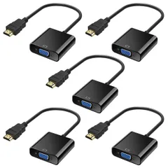 新品 HDMI to VGA変換アダプタ hdmi→VGA変換 アダプタ ケーブル HD 1080P 対応 HDMI オス→VGA メスアダプター デスクトップ ノートパソコン PC モニタ プロジェクタ等対応（5個）