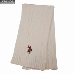 ポロ マフラー U.S. POLO ASSN メンズ レディース ニットマフラー USPA-2014 447573 オフホワイト 2024AW 誕生日 プレゼント ギフト