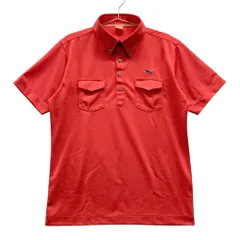 サイズ：O PUMA GOLF プーマゴルフ  半袖ポロシャツ ボタンダウン チェック柄 レッド系 [240101503878] ゴルフウェア メンズ ストスト