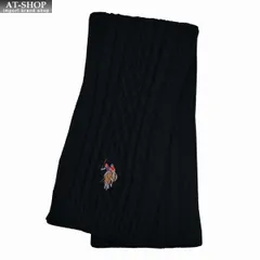 ポロ マフラー U.S. POLO ASSN メンズ レディース ニットマフラー USPA-2014 447591 ブラック 2024AW 誕生日 プレゼント ギフト
