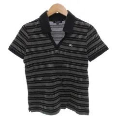 バーバリー ロンドン BURBERRY LONDON ポロシャツ ホースロゴ刺繍 半袖 2 黒 ブラック ボーダー /FF ■ECT