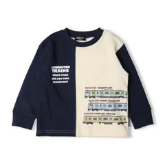 hungryheart JR在来線電車プリント縦切替裏毛トレーナー k54620