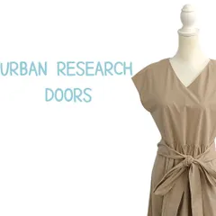 綿混 URBAN RESEARCH DOORS アーバンリサーチドアーズ フレンチ スリーブ ロング ワンピース フリーサイズ 春 夏