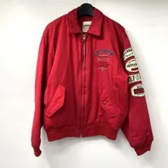 【中古】GRANDEUR MONARCH ボンバージャケット サイズL レッド ボタン欠品 グランデュール モナーク[17]