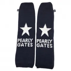【超美品】パーリーゲイツ ニットレッグウォーマー ネイビー×白 星 スター レディース  ゴルフウェア PEARLY GATES