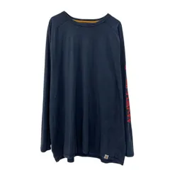 Carhartt 長袖 無地Tシャツ 3XL ネイビー カーハート プルオーバー ロンT アームプリント リラックスフィット シンプル 春物 a711-5017のサムネイル