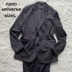 極美品　nano universe　ナノユニバース　21年モデル　トラベルスーツ ストレッチ　ウォッシャブル　チェック　L ダークグレー